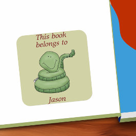 Cute Snake Ce Livre Appartient À Bookplate Sticker