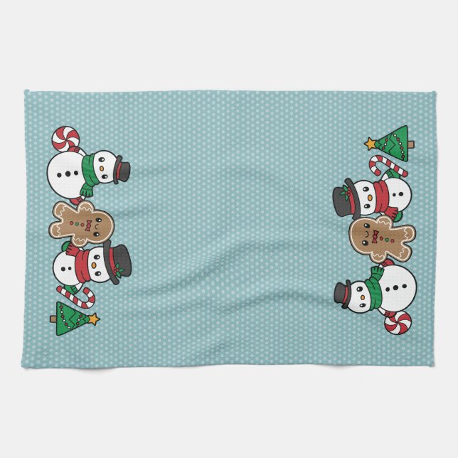 Cute Snow Pals serviette de cuisine (Horizontal)