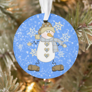 Cute Snowflake Noël Snowman Personnalisé