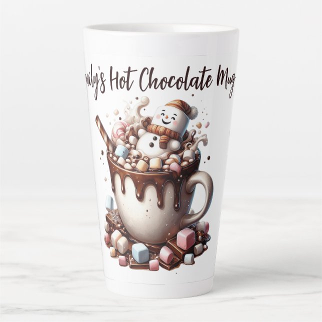 Cute Snowman Cocoa Design  Milchtasse (Vorderseite)