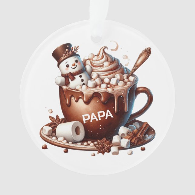 Cute Snowman Cocoa Design  Ornament (Vorderseite)
