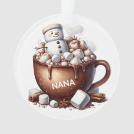 Cute Snowman Cocoa Design  Ornament
