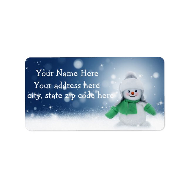 Cute Snowman Étiquettes de adresse personnalisés (Devant)