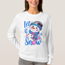 Cute Snowman “Let It Snow” T-Shirt Design