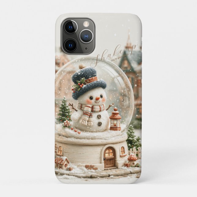 Cute Snowman Snow Globe Case-Mate iPhone Hülle (Rückseite)