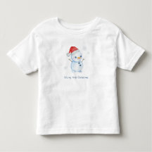 Cute Snowman Toddler T-Shirt – Winter Holiday Kids