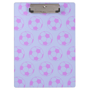 Cute Soccer Ball Pattern in Purple and Blue Klemmbrett