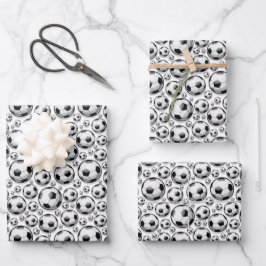 cute Soccer ball sports pattern  Geschenkpapier Set
