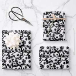 cute Soccer ball sports pattern Wrapping  Geschenkpapier Set