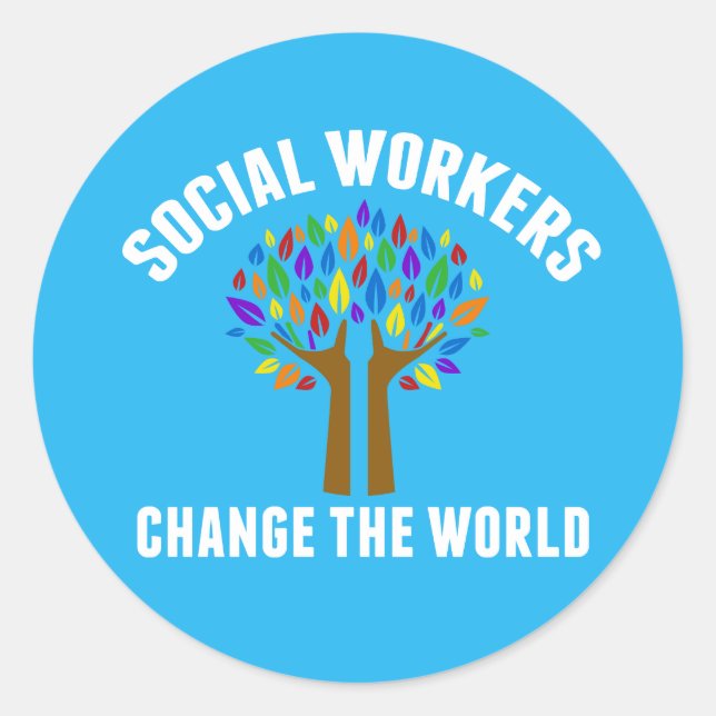 Cute Social Work Quote Runder Aufkleber (Vorderseite)