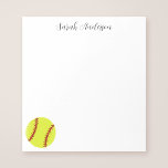 Cute Softball Personalized Notizblock<br><div class="desc">A cute softball notepad, featuring a modern calligraphy script font. The font style and color can be changed using the online template tools.</div>