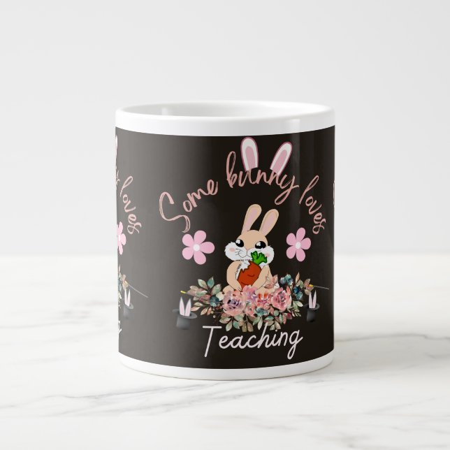Cute some bunny loves teaching mug Jumbo-Tasse (Vorderseite)