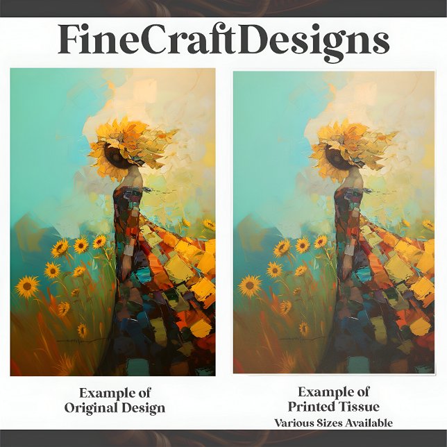 Cute Sonnenblume Weibchen mit Sonnenblumen C1L Seidenpapier (Von Creator hochgeladen)