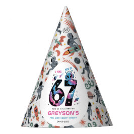 Cute Space 7th Birthday | Six & Seven Year Old Partyhütchen