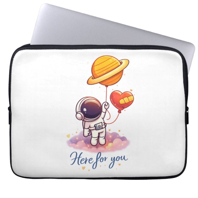 Cute Space Love Illustration Laptopschutzhülle (Vorderseite)