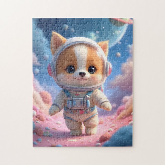 Cute Space Puppy Astronaut Jigsaw Puzzle (Vertikal)