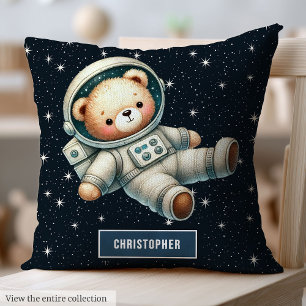 Cute Space Teddy Bear Coussin Personnalisé Nom Bab