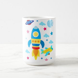 Cute Spacecraft Rocket Ships Pattern Kaffeetasse