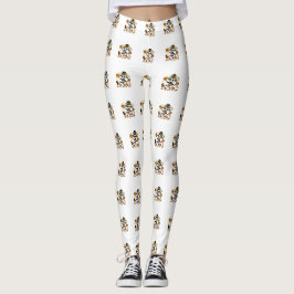 Cute Spooky Skeleton Goat with Top Hat Leggings