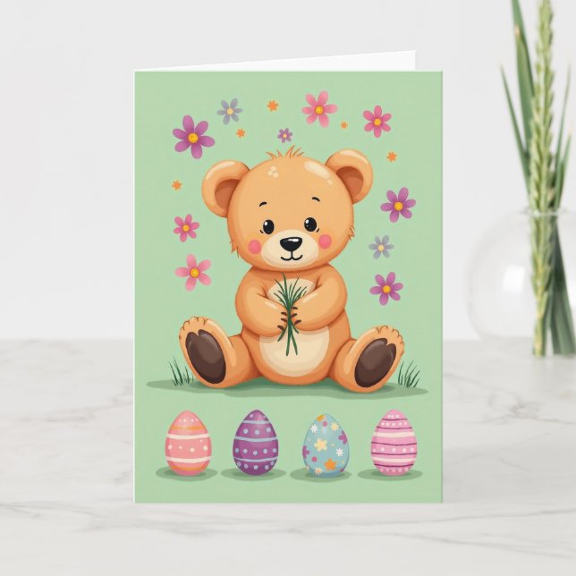 Cute Spring Bear Friend Card Karte (Vorderseite)