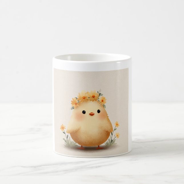Cute Spring Chick Mug | Daisy Flower Bird Kaffeetasse (Mittel)