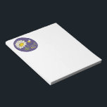 Cute Spring Scene with Daisy Flower and Bee Notizblock<br><div class="desc">Cute Simple Illustration depicting a Daisy Flower and a Hovering Bumblebee with Text Leaf me Bee</div>
