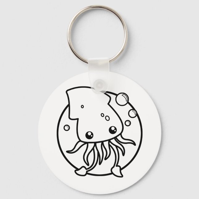 Cute Squid Keychain Schlüsselanhänger (Vorderseite)