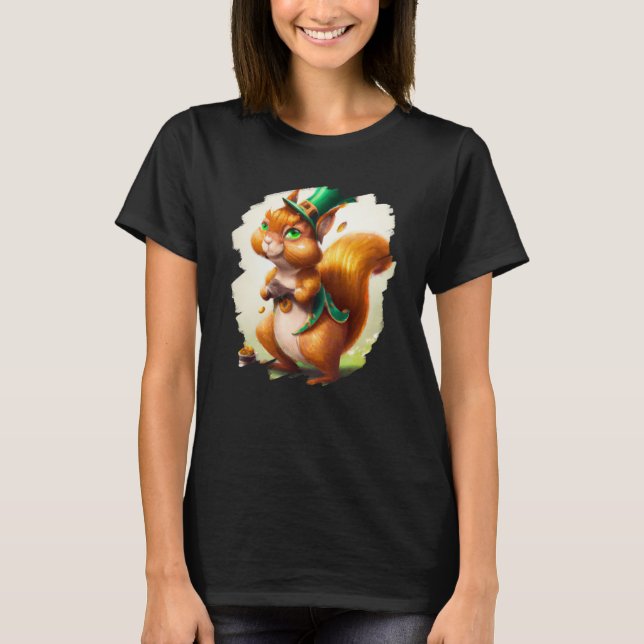 Cute Squirrel Leprechaun St Patricks Day Squirrel  T-Shirt (Vorderseite)