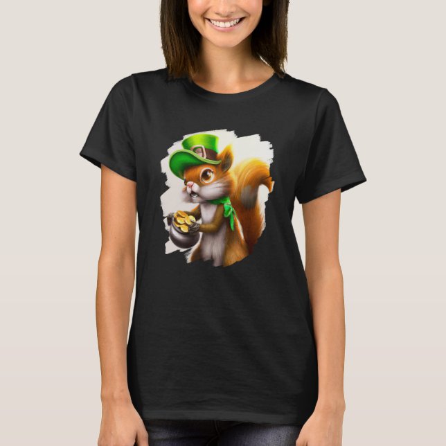 Cute Squirrel Leprechaun St Patricks Day Squirrel  T-Shirt (Vorderseite)