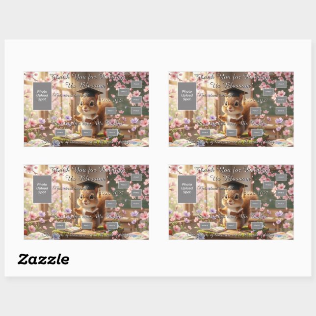 Cute Squirrel Teacher Appreciation Sticker Sheet (Blatt)