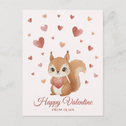 Cute Squirrel with Heart Valentine's Day Feiertagspostkarte