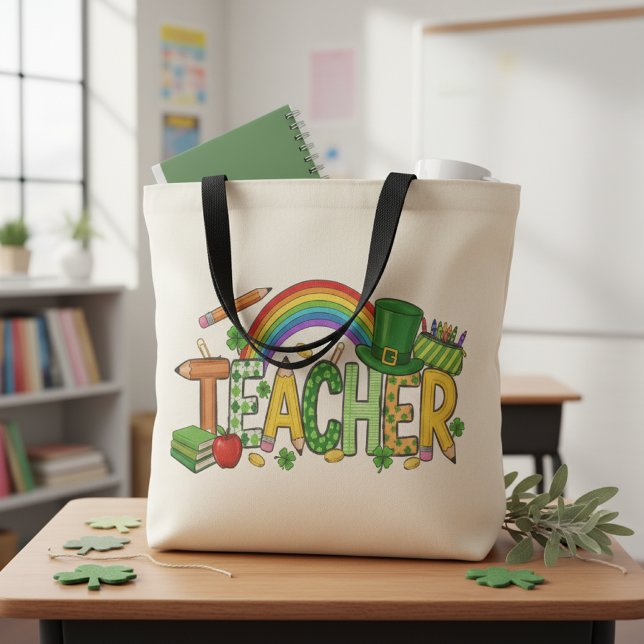 Cute St. Patrick’s Day Gift Lucky to Teach Teacher Tasche (Von Creator hochgeladen)
