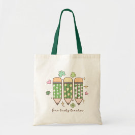 Cute St. Patrick’s Day Teacher Tote with Clovers Tragetasche
