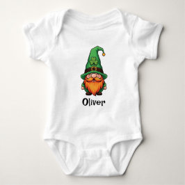 Cute St. Patrick's Day Lucky Leprechaun Gnome  Baby Strampler