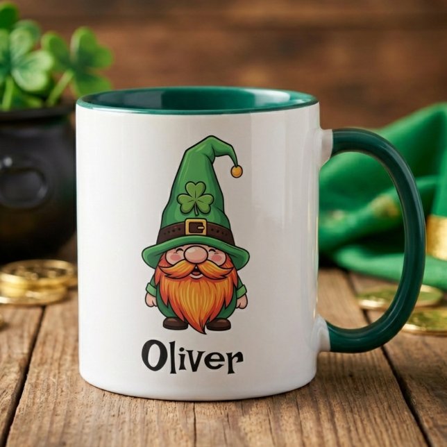 Cute St. Patrick's Day Lucky Leprechaun Gnome  Tasse (Von Creator hochgeladen)