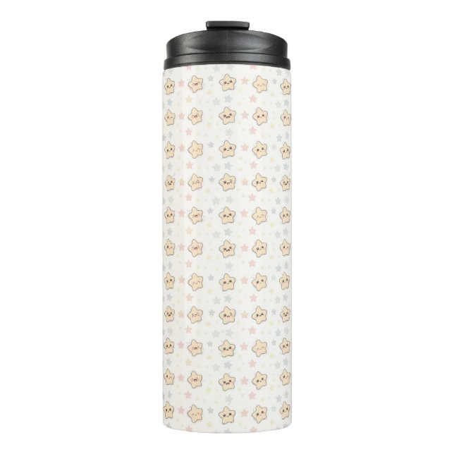Cute Stars Pattern – Whimsical Night Sky Design Thermosbecher (Vorderseite)