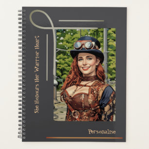 Cute Steampunk Guerrier Coeur Citation Grey Journa
