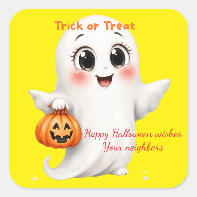 Cute sticker happy Halloween with adjustable text  (Devant)