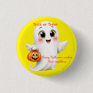 Cute sticker happy Halloween with adjustable text  Button