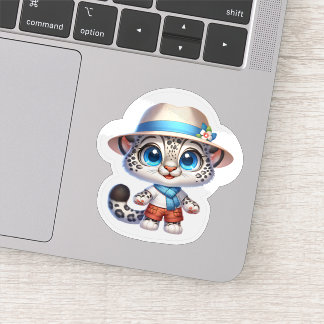 Cute Stickers Kawaii Snow Leopard Summer Travel  