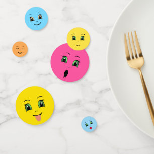 Cute stilvolle Emoji glückliche Gesichter Party Konfetti