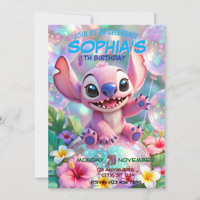 CUTE STITCH INVITATION (Devant)