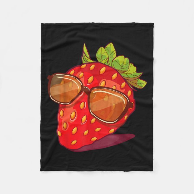 Cute Strawberry Fruit Lover Aesthetic Summer Gift  Fleecedecke (Vorderseite)