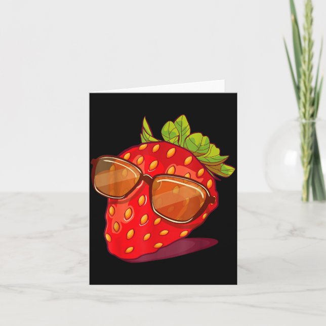 Cute Strawberry Fruit Lover Aesthetic Summer Gift  Karte (Vorderseite)