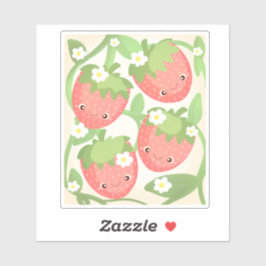 Cute Strawberry Garden  Aufkleber