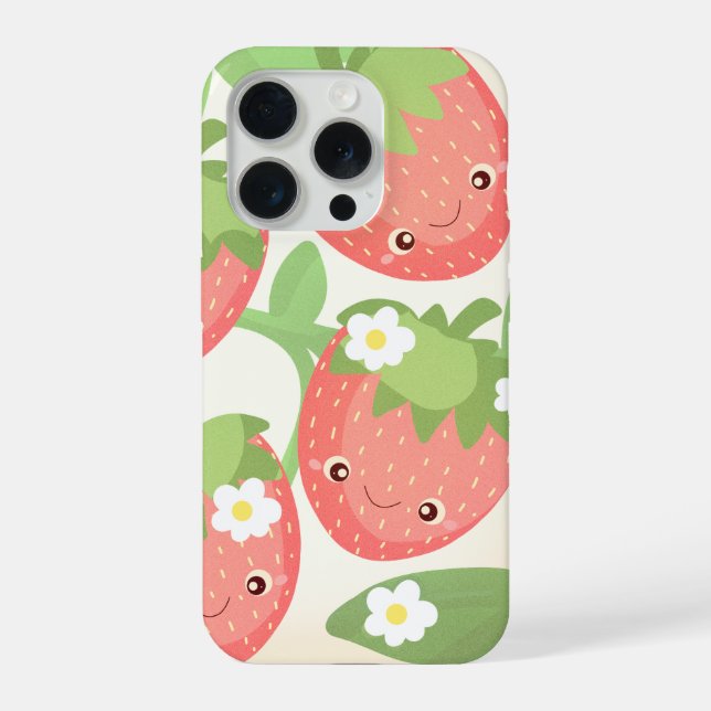 Cute Strawberry Garden  iPhone 15 Pro Hülle (Rückseite)