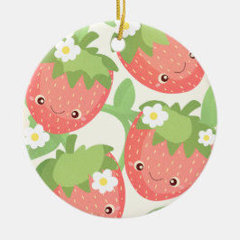Cute Strawberry Garden  Keramik Ornament