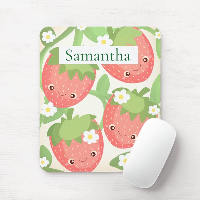 Cute Strawberry Garden  Mousepad (Mit Mouse)