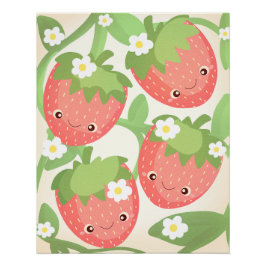 Cute Strawberry Garden  Poster