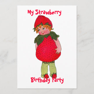 Cute Strawberry Kid Anniversaire Fête Invitation